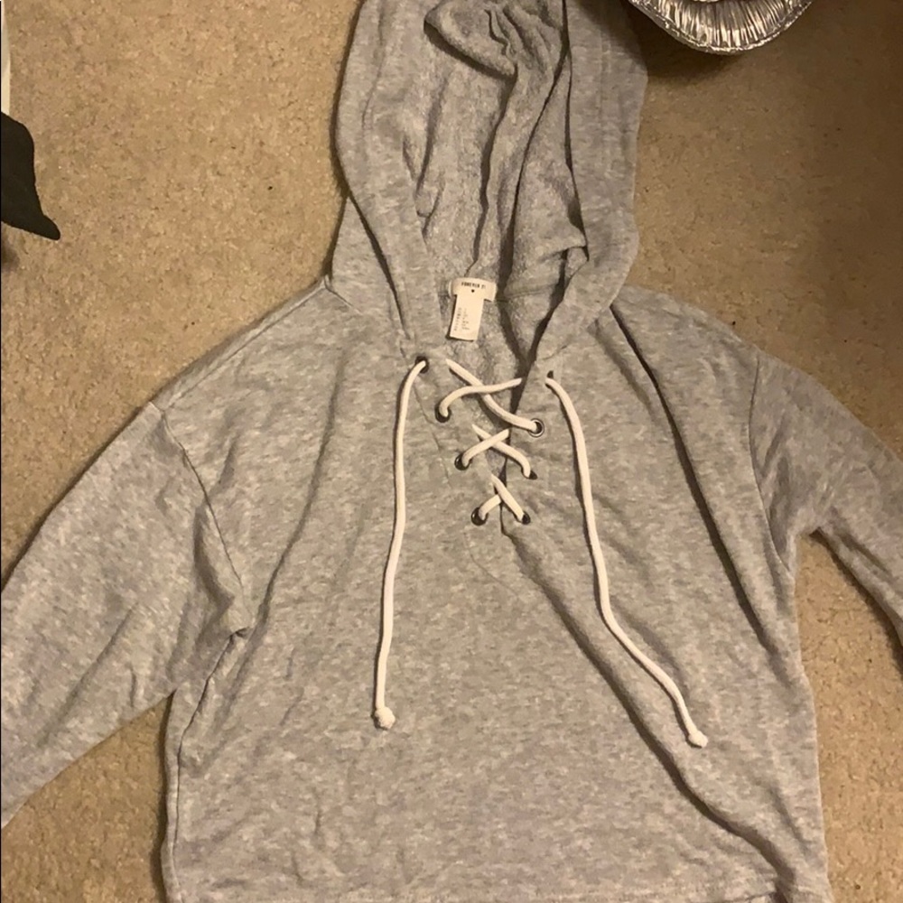 lace up sweater